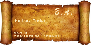 Bertus Andor névjegykártya